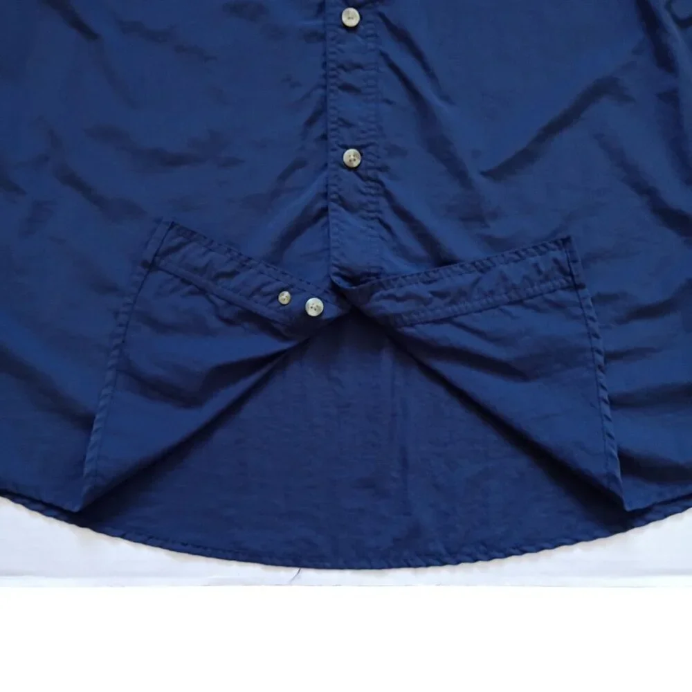 Bimini Bay Outfitters Shirt Men’s Size L Blue Button down Short Sleeve Pockets